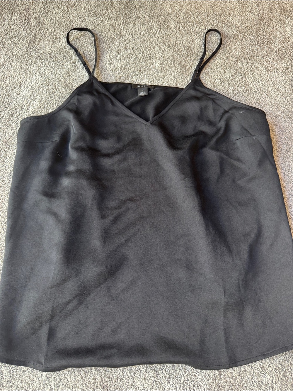 Halogen Black Satin V-Neck Camisole